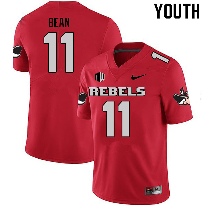 Youth #11 Noah Bean UNLV Rebels College Football Jerseys Sale-Scarlet - Click Image to Close